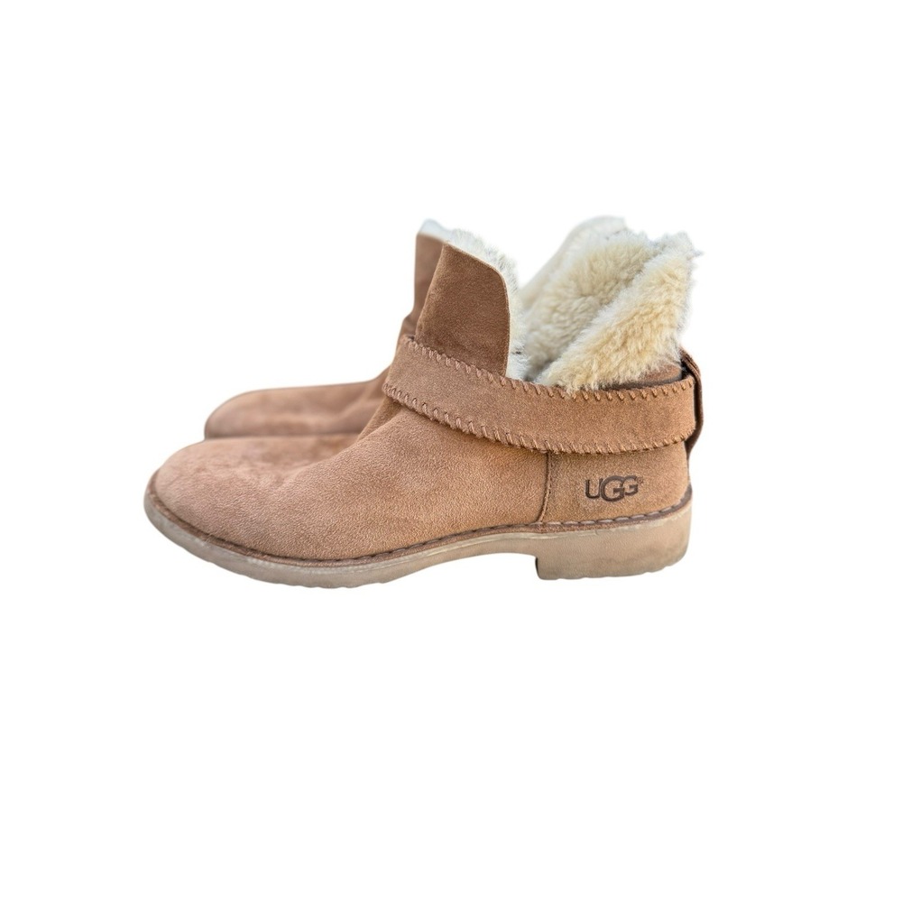 UGG Mckay Chestnut Suede Sheepskin Ankle Mini Boots Booties Shoes Size‎ 10 Women